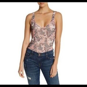 Free People floral mesh bodysuit
